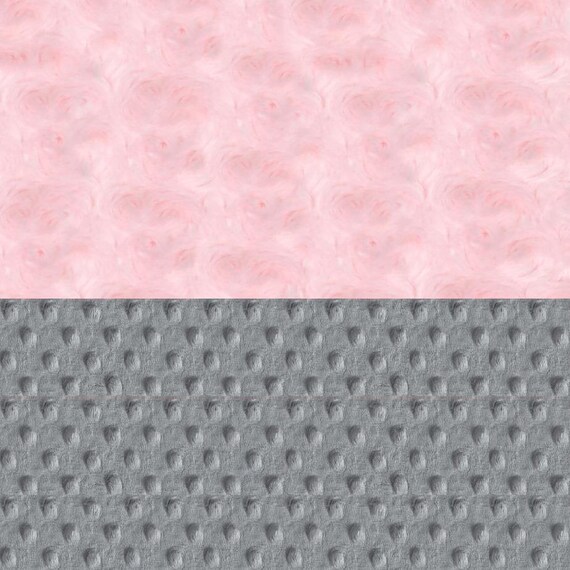 Minky Baby Blanket Girl, Light Pink Rose Gray Personalized Baby Blanket // Pink Baby Blanket // New Baby Girl Gift / Baby Shower Gift