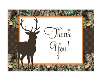 Camo thank you card | Etsy