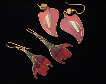 Vintage LAUREL BURCH Earrings “Calla Lily” and “Freesia”