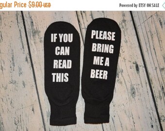 ON SALE Bring me Beer Socks stocking stuffer gag gift - Beer Ankle Socks