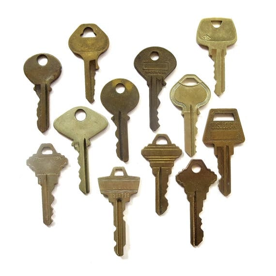 Key collection 12 keys Vintage stamping keys Antique keys DIY