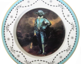 Blue Yoda Portrait Plate 7.75"