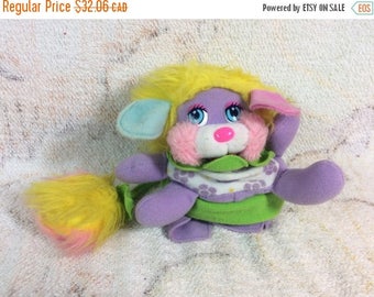 SUMMER SALE 1980s Daisy Flower Popple Puffling by Mattel Purple Original