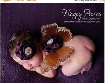 ON SALE Newborn Butterfly Wings and headband, Newborn Photography Prop, Baby Butterfly Wings, Nylon Wings, Photography Prop