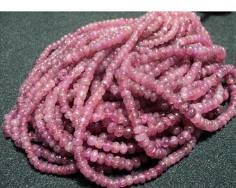 ON SALE 55% Pink Tourmaline Rondelles, Rondelle Beads, 5mm Beads - 8 Inch Half Strand