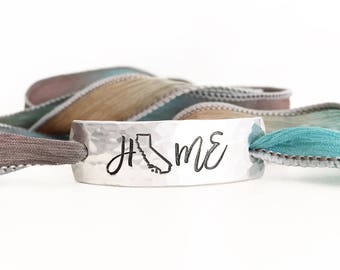 California State, California Jewelry, California Bracelet, Home State Jewelry, Home State Pride, Wrap Bracelet, Home State Bracelet