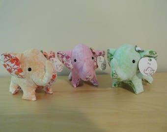 Tiny Stuffed Elephant Set- Garden Party Series II