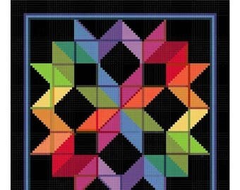 Sweet Sale Carpenters Wheel inspired by an Amish Quilt Counted Cross Stitch Chart Pattern