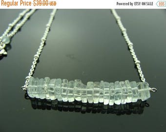 Genuine Aquamarine 925 Sterling Silver Necklace