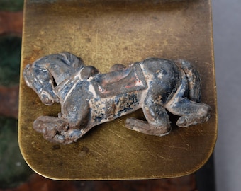Vintage lead toy, horse figurine, original patina