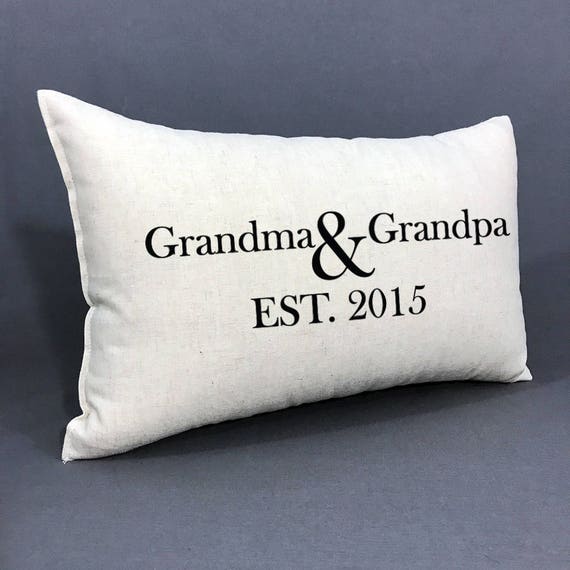 Personalized Grandparent Pillow Established Grandparent Date