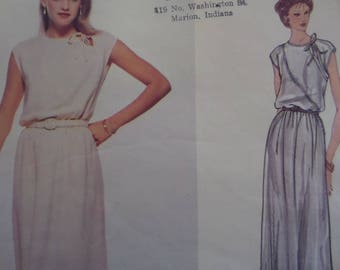 PULLOVER DRESS Pattern • Vogue 2129 • Miss 12 • Belinda Bellville • Tie Shoulder • Designer Dress • Vogue Designer Pattern • WhiletheCatNaps