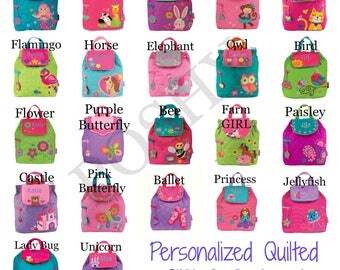 Monogrammed Toddler Backpack Quilted Boys backpack Girls Backpack