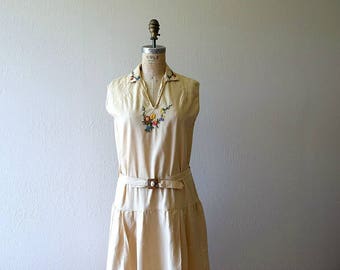 1920s embroidered dress . vintage 20s day dress
