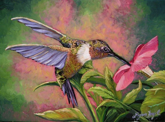 Hummingbird print Hummingbird art hummingbird painting bird