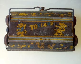 Vintage Mettoy (UK) Toyland Carpet Sweeper. Tin Plate