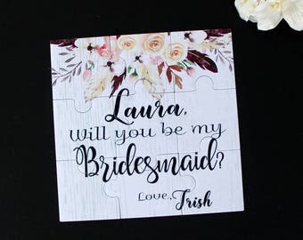 Ask Bridesmaid Will You Be My Bridesmaid Proposal Gift Will You be My Flower Girl Puzzle Invitation Will you be My Maid of Honor Puzzle