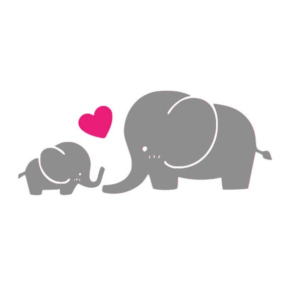 Mamma and baby Elephant SVG