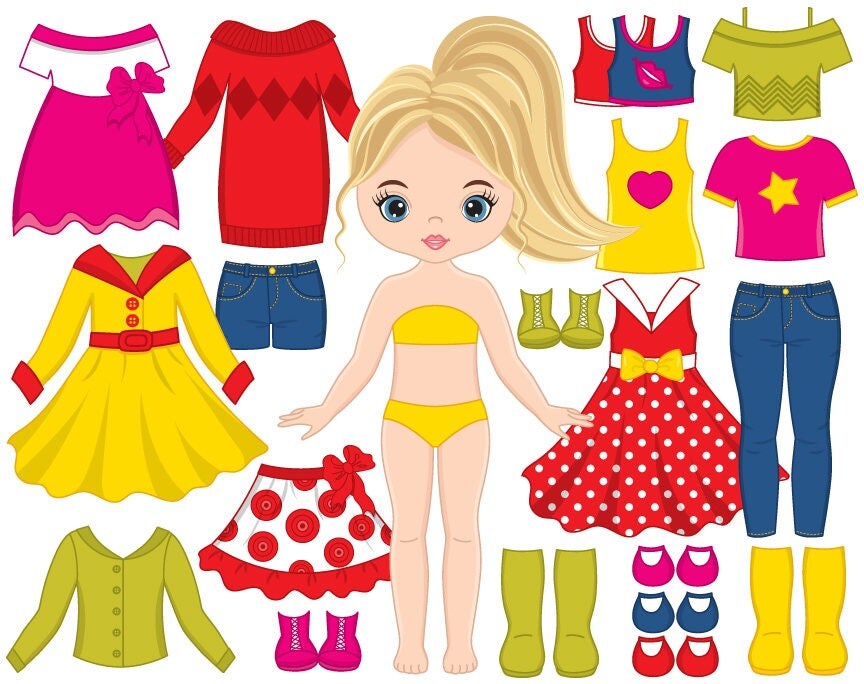 Paper Doll Clipart Vector Dress Doll Clipart Girl Clipart