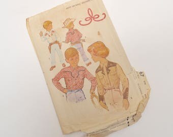 vintage kids western shirt / cowboy shirt: mccalls 2367