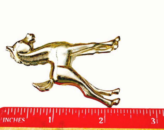 Silver Horse Brooch - silver tone pony - Equestrian pin