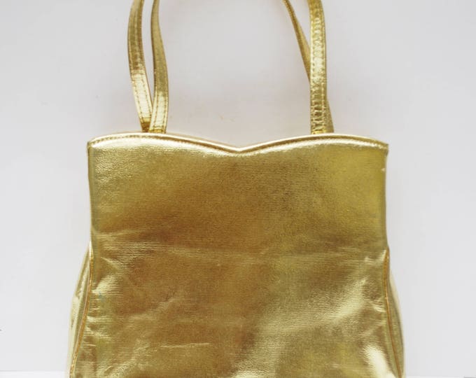 HL gold evening bag - USA Harry Lavine Clutch purse Gold and Rhinestone clasp - vintage purse