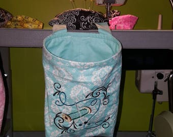Thread catcher- scrap catcher- pin cushion- embroidered- handmade.