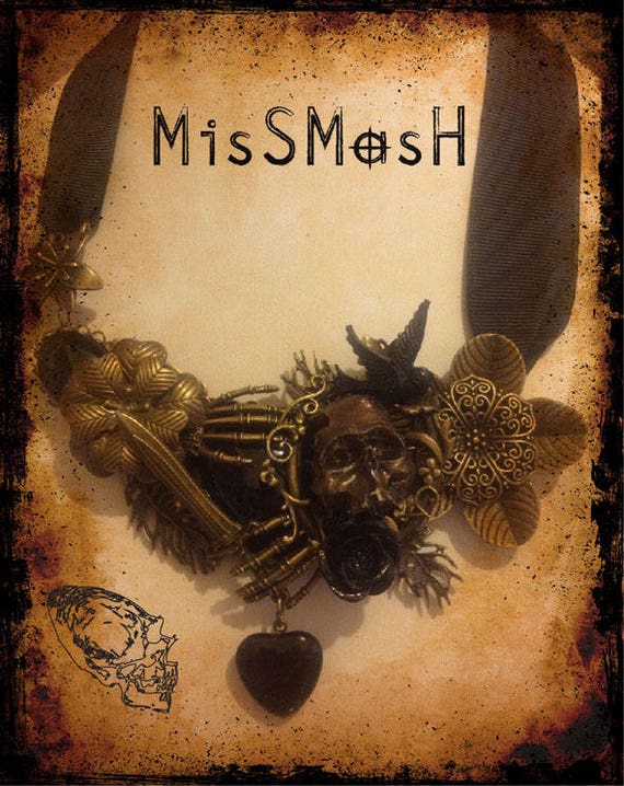 Ma06 - Viking Dream asymmetrical necklace by MisSMasH2012 steampunk buy now online
