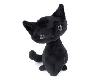 black and white kitty stuffed animal