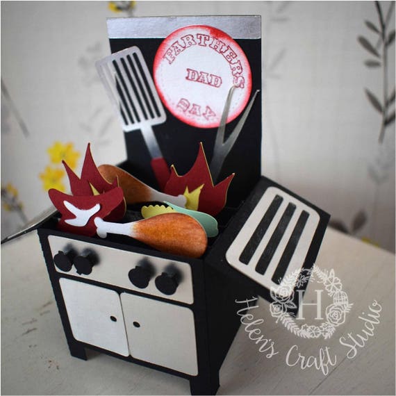 Download Grill or BBQ pop up box card cutting file / fathers day ...