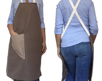 BIB APRON - Full Apron, 90 cm long - JAPANESE apron, Canvas Apron, mens apron, work Apron, womens Apron, Bbq Apron, Delantal