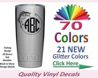 Yeti Monogram Cup, Vinyl Monogram Decal for Yeti, Yeti Tumbler Monogram, Yeti Decal Monograms Stickers, Monogram Yeti DECAL ONLY (01D)