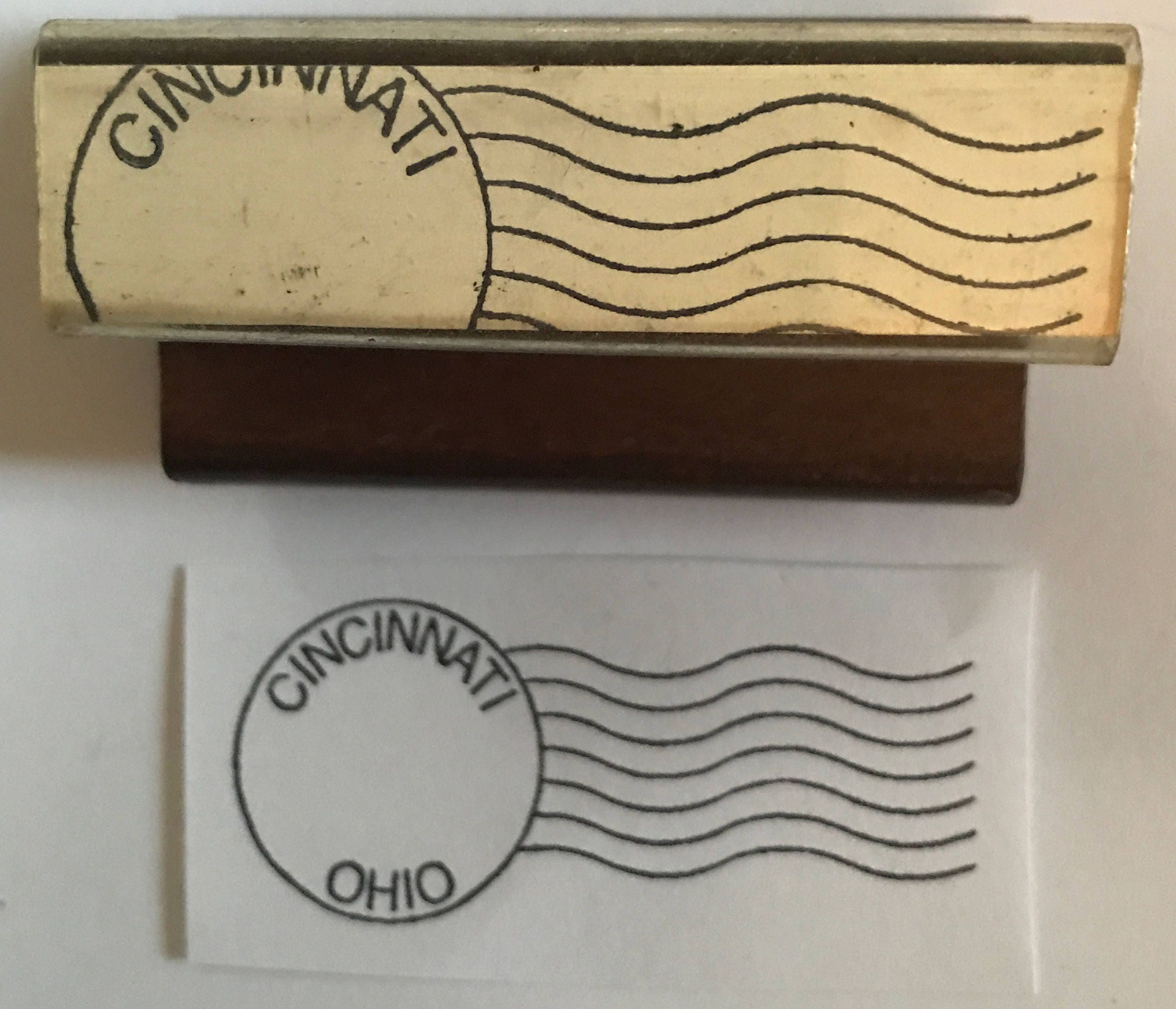 Vintage Cincinnati OH Ohio USPS Post Office "no date" Postmark Rubber