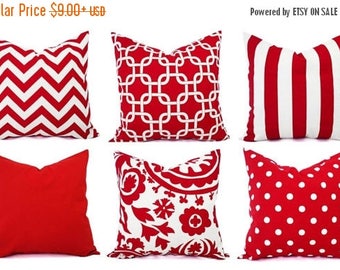 15% OFF SALE One Red Pillow Sham - Red Decorative Pillow - Red Pillow Cover - Red Pillows - Holiday Pillows - Red Pillowcases - Pillow Cover