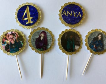 24 Disney Descendants 2 Cupcake Toppers (birthday cupcake toppers)