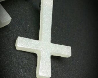 Inverted Cross Earrings Statement Studs Occult Satan