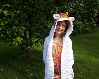 hooded scarf pattern, unicorn hooded scarf, crochet pattern