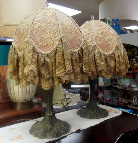 Pair of lamps art deco style with shades