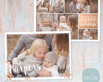 Christmas Card Template - Christmas Photo Card - Photoshop template - AC074 - INSTANT DOWNLOAD