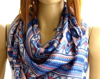 authentic cotton scarf aztec scarf blue white maya scarf summer scarf trendy scarf