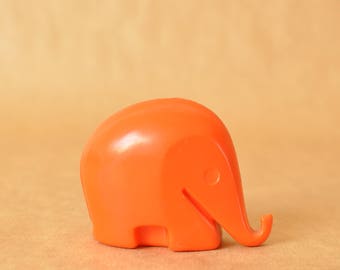 Drumbo - Luigi Colani - 1st Generation - 1963 - Small - Elephant Money bank - Dresdner Bank - German plastic - small - orange