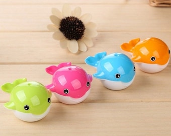 Twin Whale Pencil Sharpener 6.5cm x 5.5cm Children's Animal Theme Stationery & Artist Tool - Ideal for Visual Arts, Pencils and Drawing