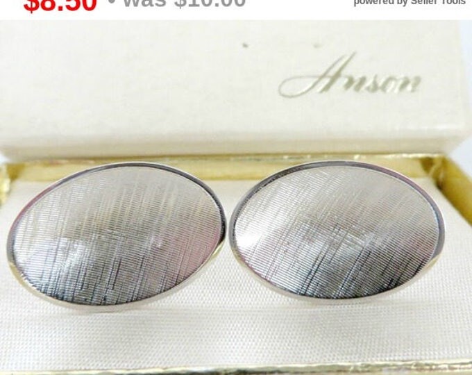 Anson Silver Tone Cufflinks, Vintage Men's Cuff Links, Formal Wear, Men's Suit Accessory