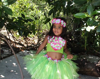 Hawaiian tutu/ Luau tutu/ Hula tutu/ hula costume/ moana costume/ Te Fiti costume/ Hula girl costume/ Hawaiian costume