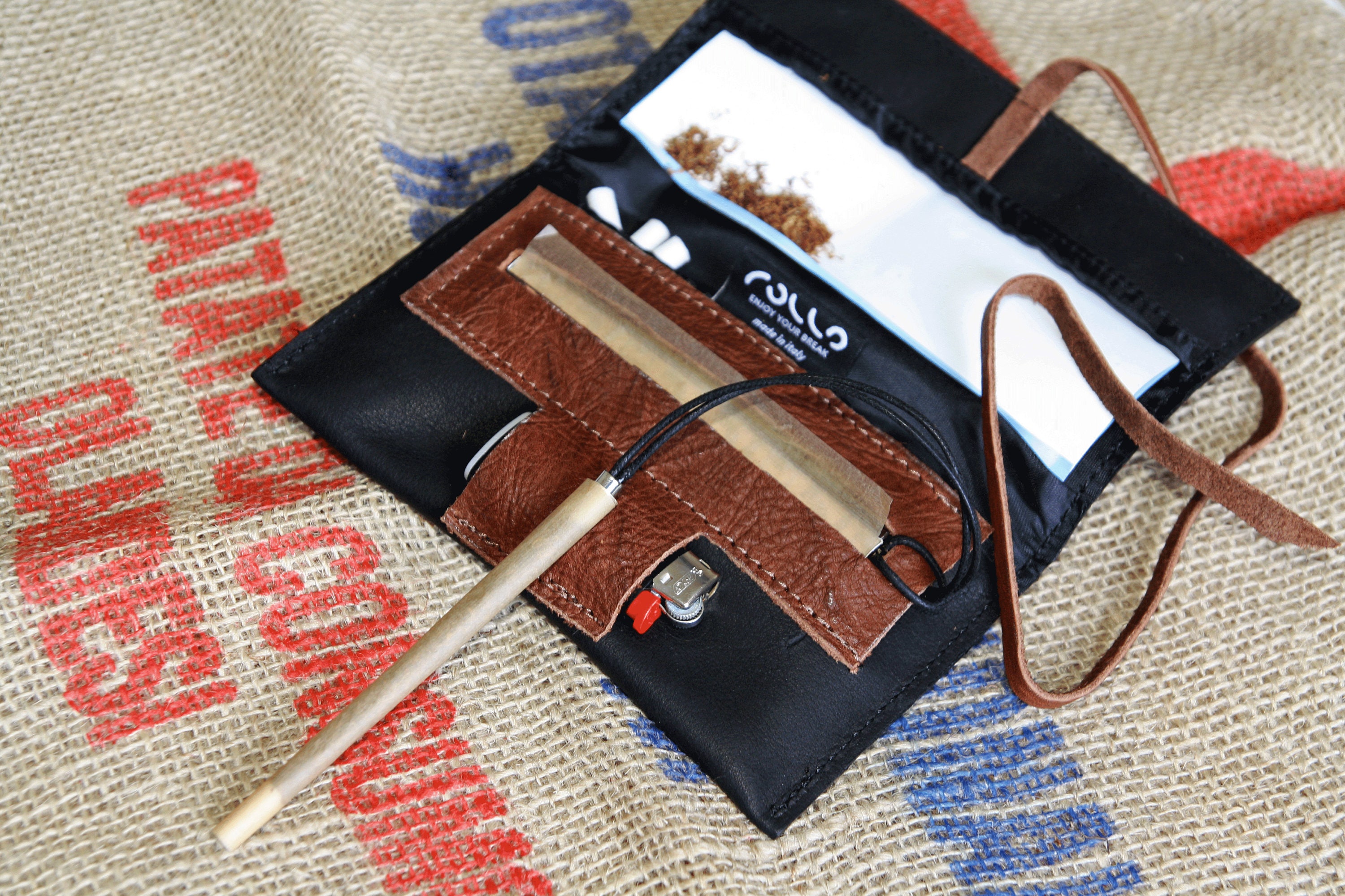 Dunhill - The White Spot Companion borsa per 1 pipa e tabacco | Nera