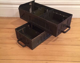 Vintage Metal Drawer/vintage metal file drawer/industrial drawer