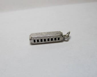 Vintage Sterling Sivler Harmonica Charm W #654