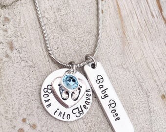 Miscarriage Necklace - Loss of a Baby - Stillbirth Memorial Necklace - Pregnancy Loss - Mother's Sympathy - Born into Heaven