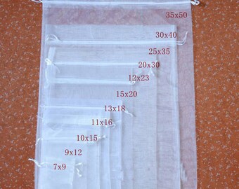 White Large All Size Organza Wedding Jewellery Gift Pouch Favour Bags 7x9 9x12
