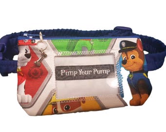 Insulin Pump Pouch Chase with vinyl screen and matching zip charm
